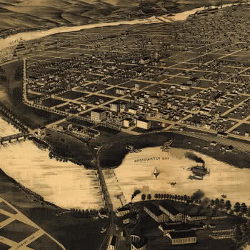 Proiezione cartografica di Great Falls, Montana (1891).